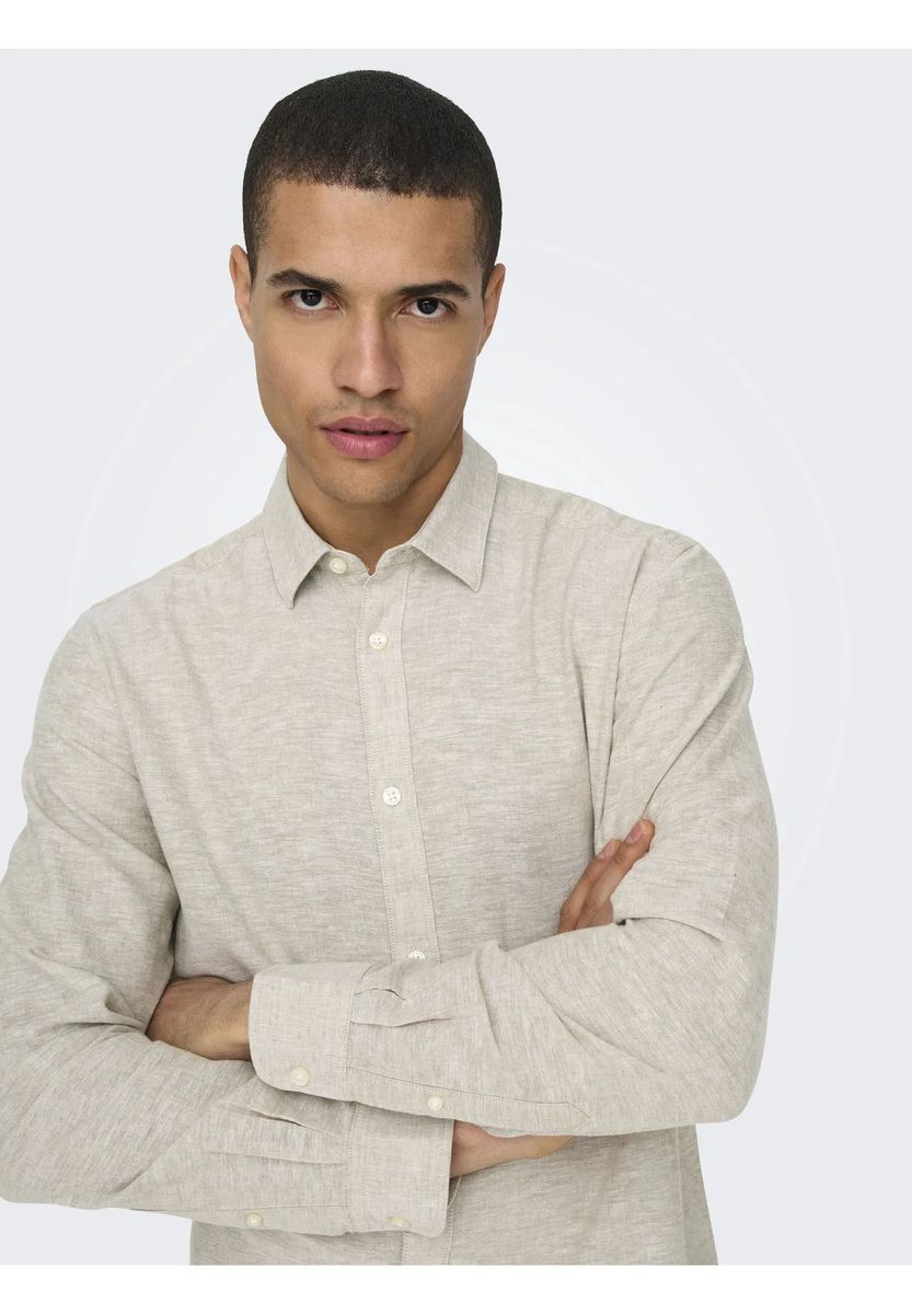 Herren Slim Fit Langarm Hemd