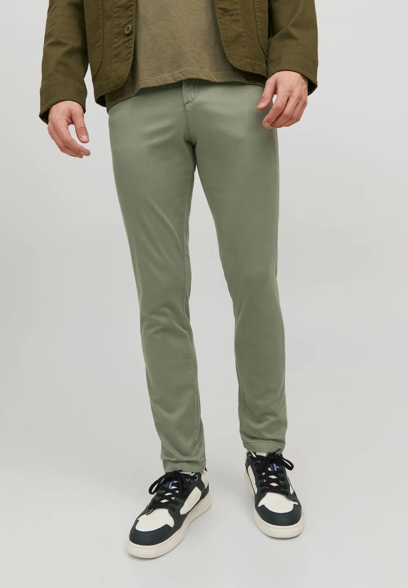 Herren Slim-Fit Chinohose Grün