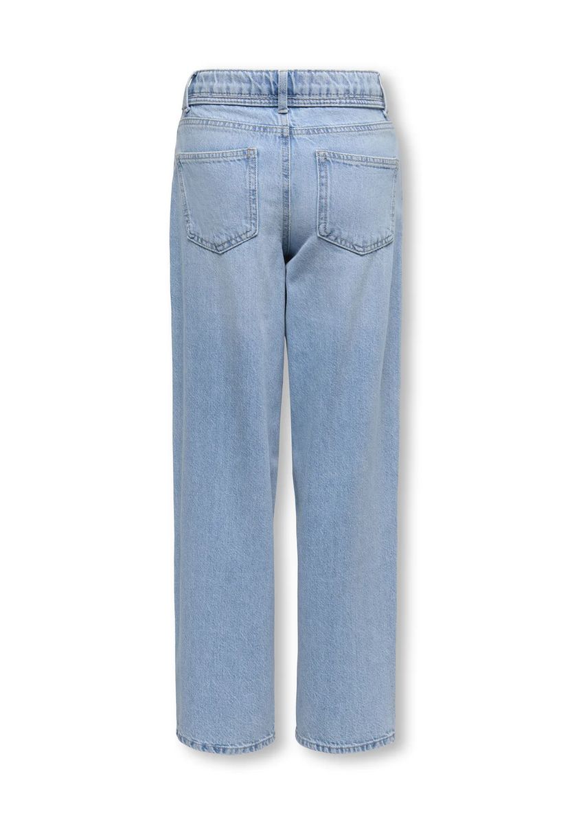 Mädchen Jeans mit weitem Bein und heller Waschung