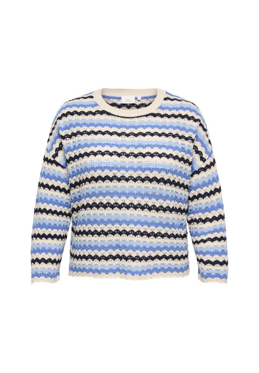ONLY CARMAKOMA Strickpullover, Rundhalsausschnitt, für Damen, beige|rosa, 46/48