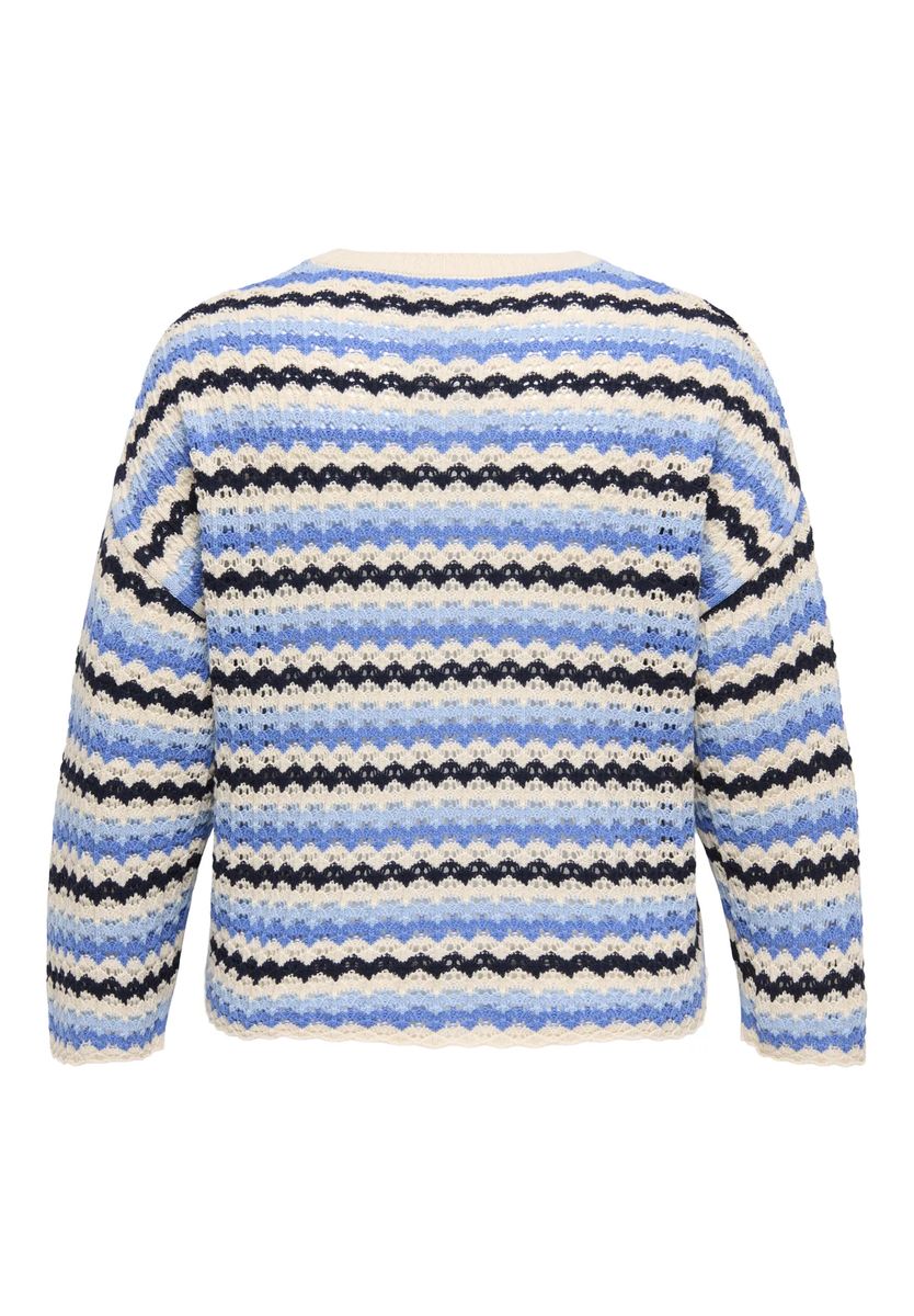 ONLY CARMAKOMA Strickpullover, Rundhalsausschnitt, für Damen, beige|rosa, 46/48
