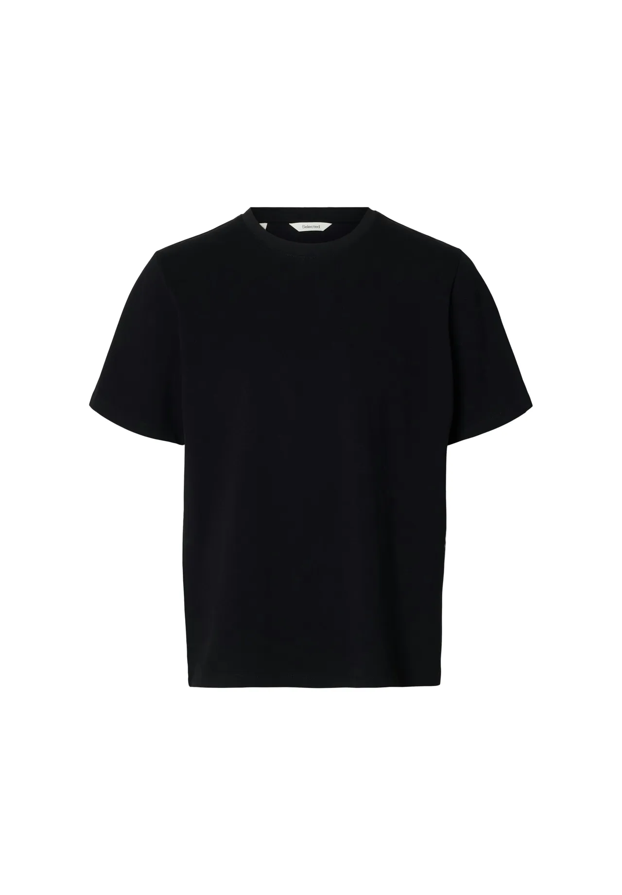 Klassisches schwarzes T-Shirt mit Rundhalsausschnitt