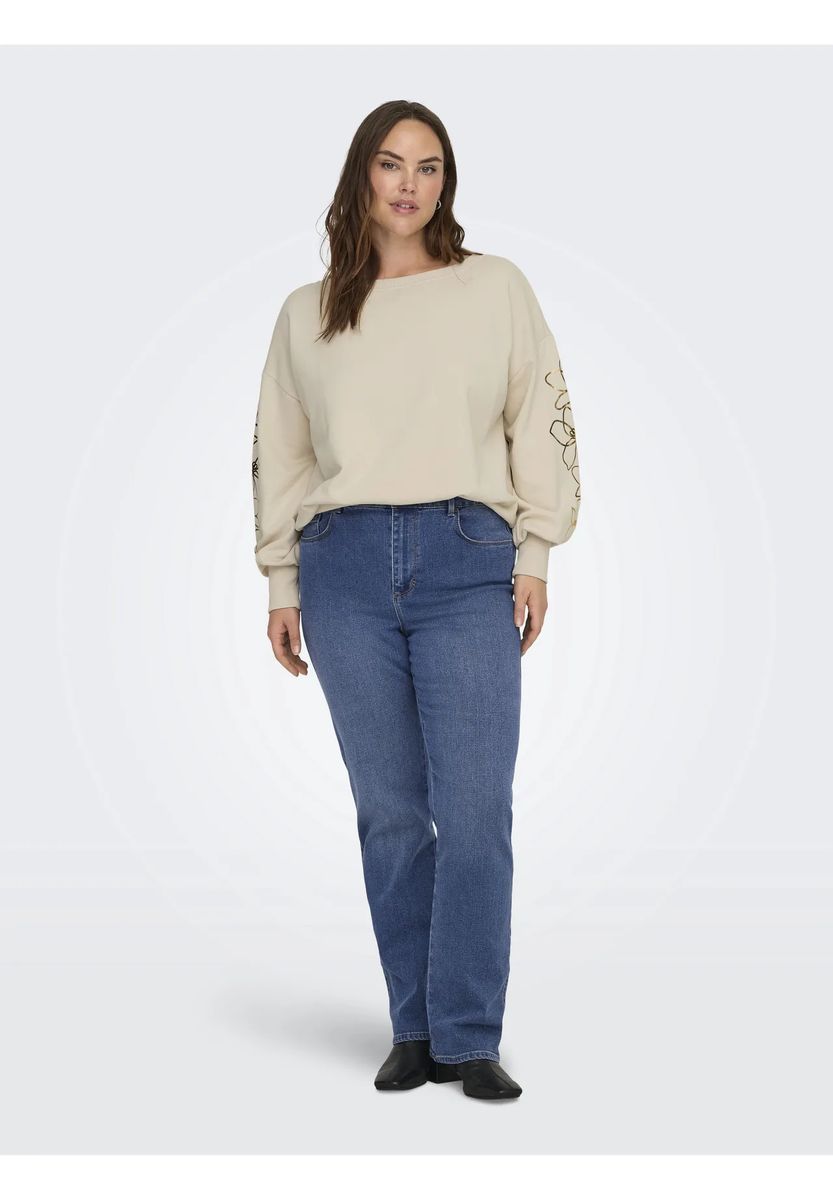 ONLY CARMAKOMA Sweatshirt, Rundhals, für Damen, grau, 46/48