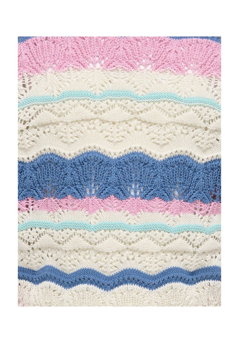 Kurzer Strickpullover mit Streifen