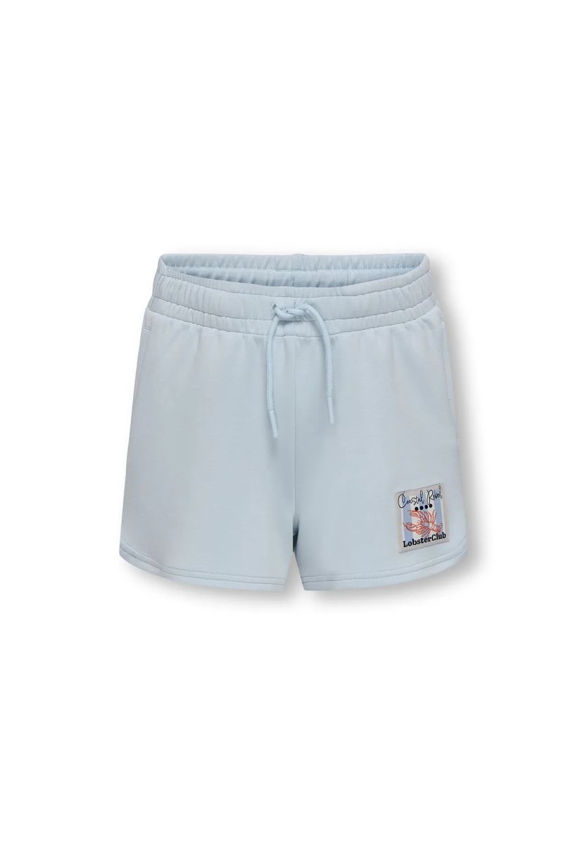 Weiche blaue Mädchenshorts mit Küstenmotiv