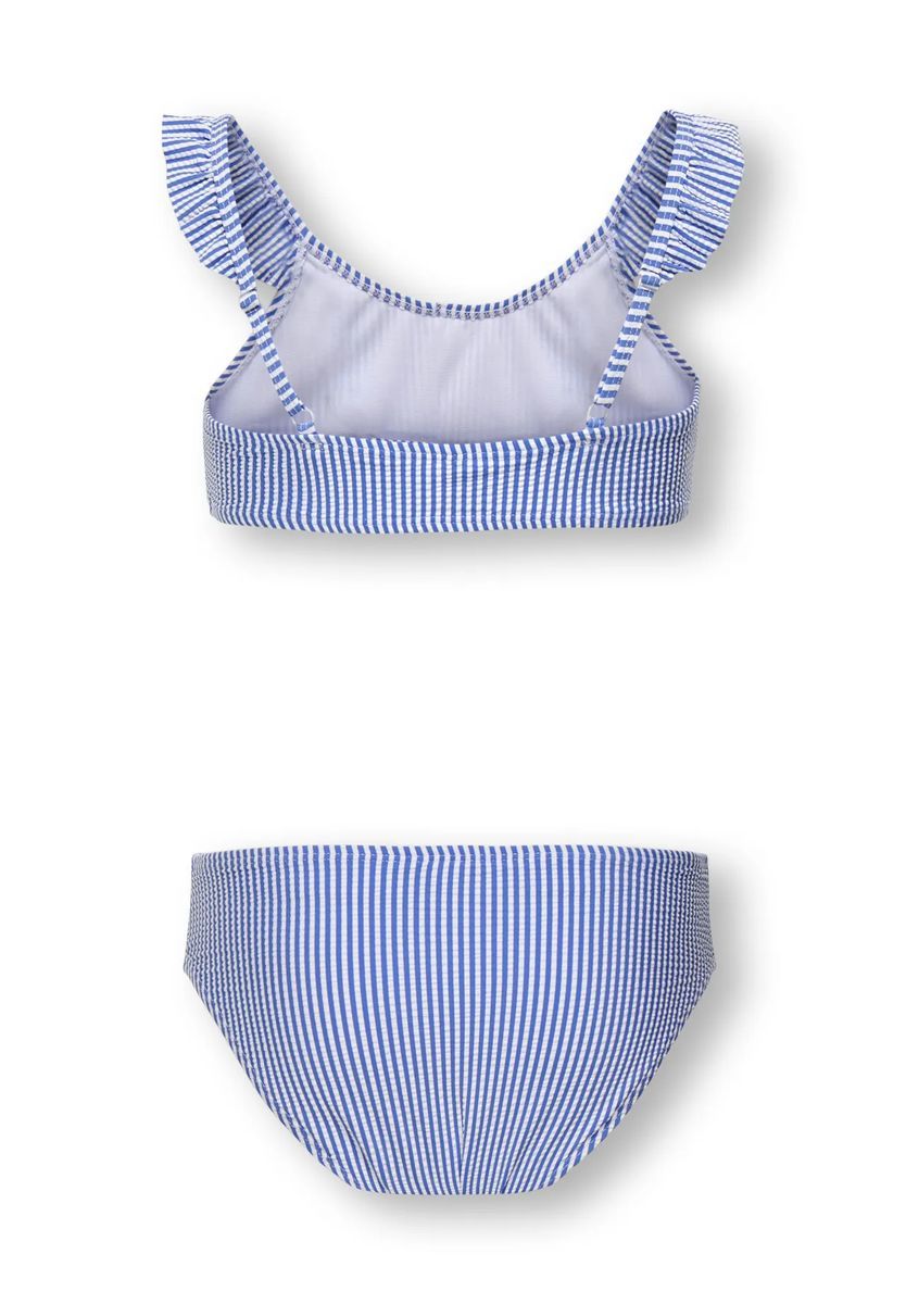 Gestreiftes Rüschen-Bikini-Set