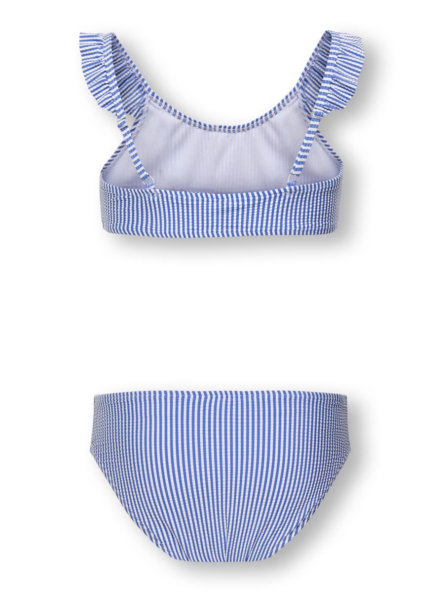 Gestreiftes Rüschen-Bikini-Set