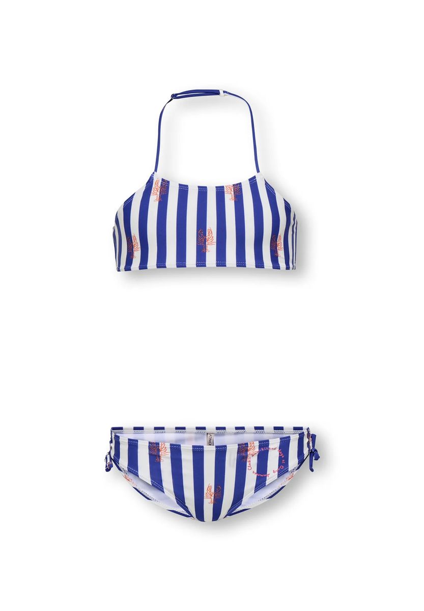 Gestreiftes Neckholder-Kinder-Bikini-Set
