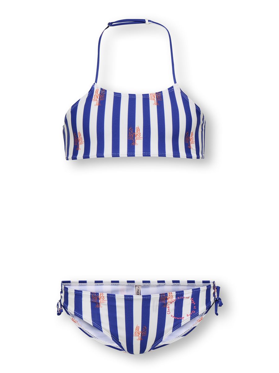 Gestreiftes Neckholder-Kinder-Bikini-Set