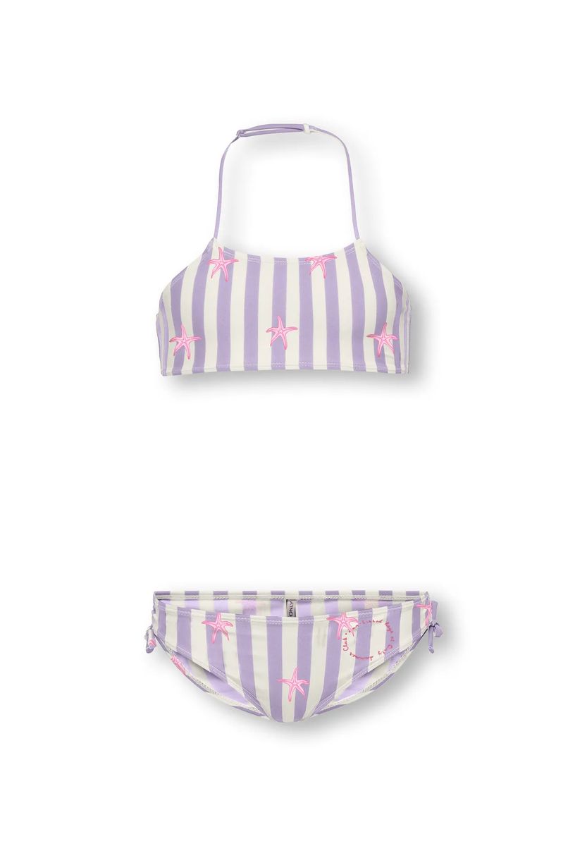 Gestreiftes Neckholder-Kinder-Bikini-Set