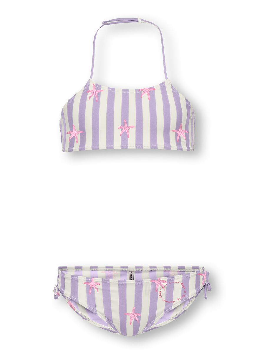 Gestreiftes Neckholder-Kinder-Bikini-Set