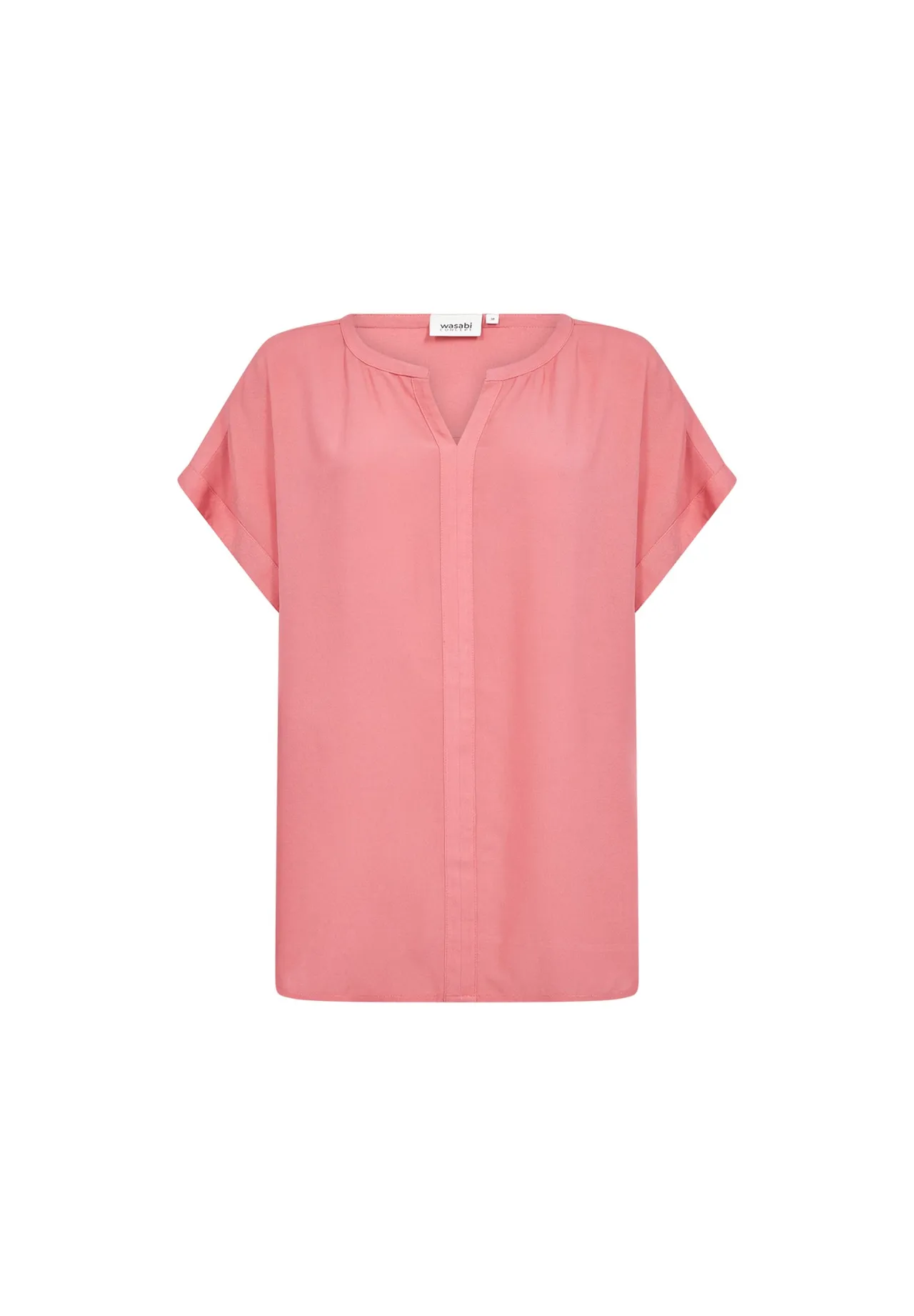 Bluse mit Schlitzkragen und lockerer Passform