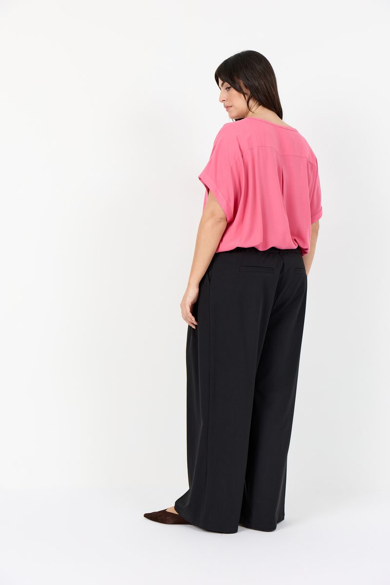 Bluse mit Schlitzkragen und lockerer Passform