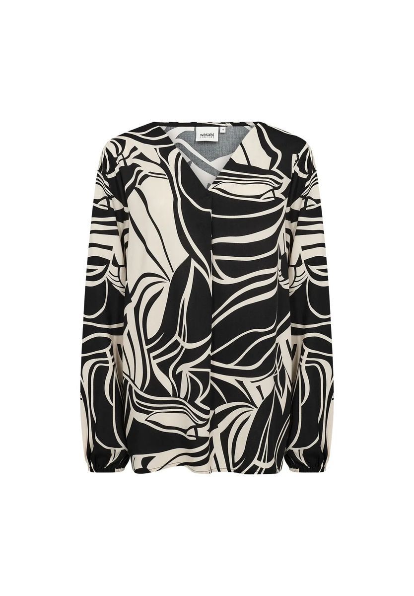 Bluse mit abstraktem Muster und langen Ärmeln