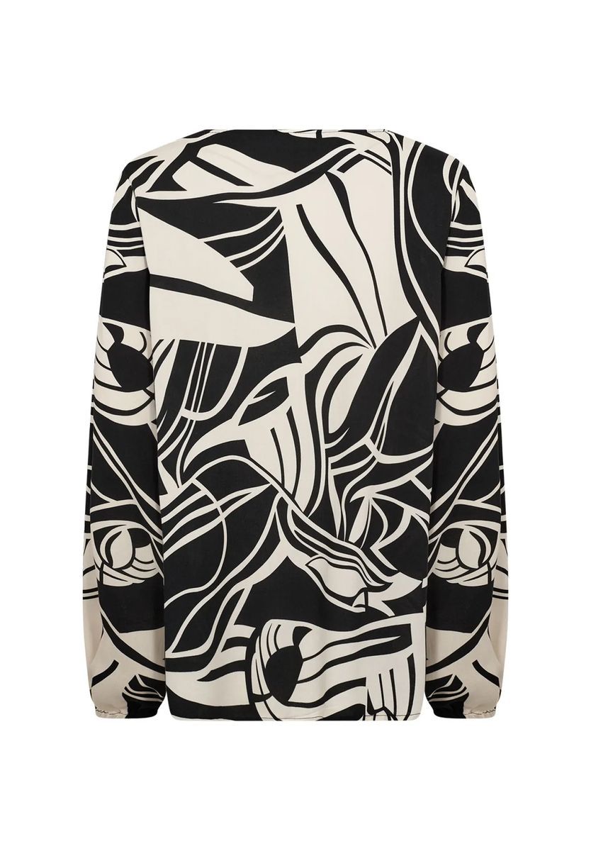 Bluse mit abstraktem Muster und langen Ärmeln