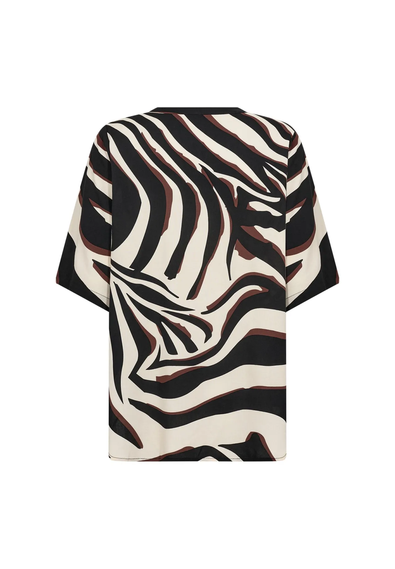 Zebra-Print Bluse mit V-Ausschnitt