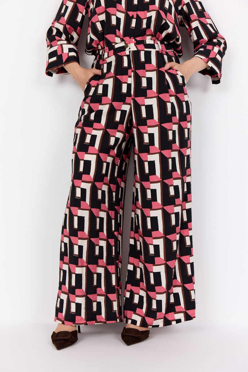 Hose mit weitem Bein und geometrischem Print