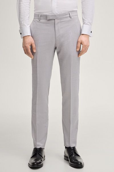 Windsor Blayr hellgraue Hochzeitsanzughose Slim Fit Wollmischung