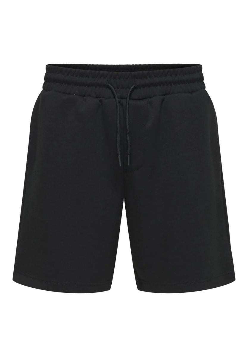 Schwarze Herren-Strick-Loungeshorts