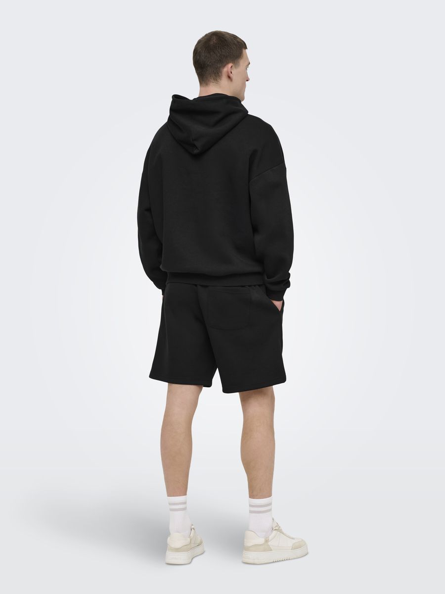 Schwarze Herren-Strick-Loungeshorts