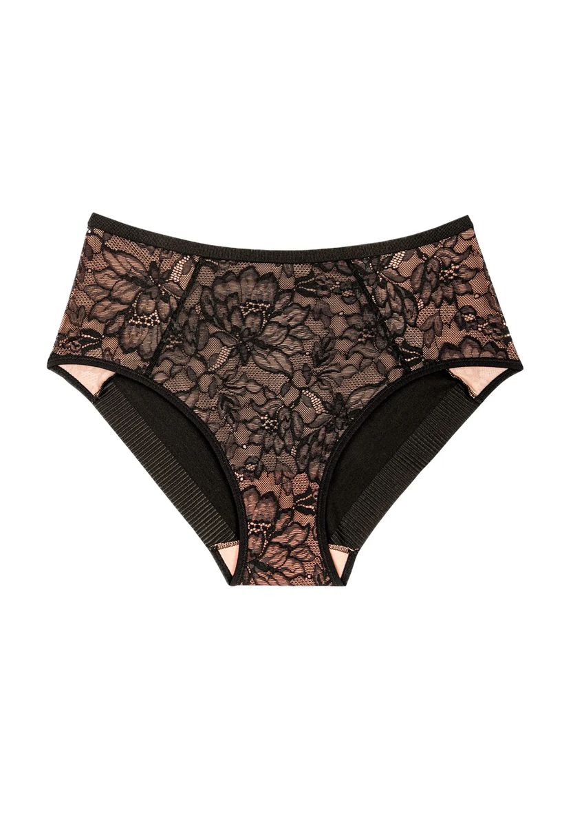 Floral Spitzen High-Waist Slip