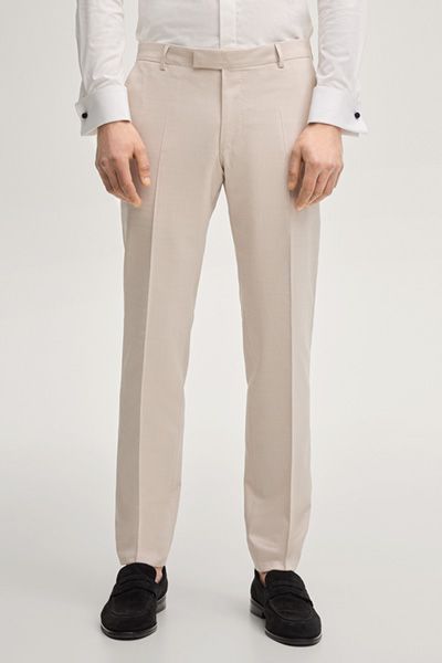 Wedding Baukasten-Anzughose Blayr hellbeige Slim-Fit Anzughose