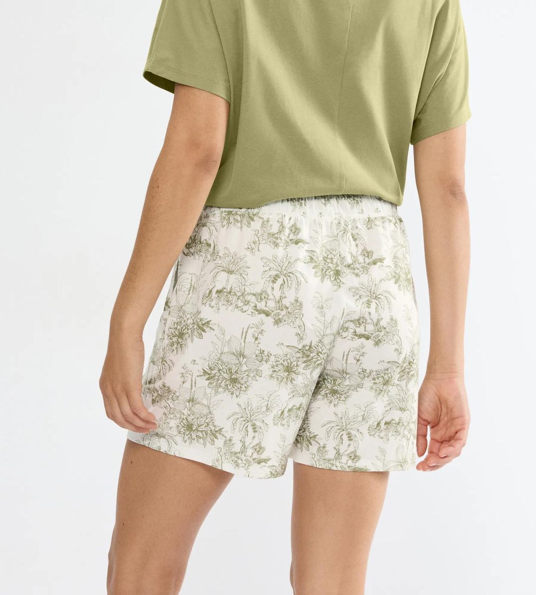 Baumwoll-Loungeshorts mit Blumendruck
