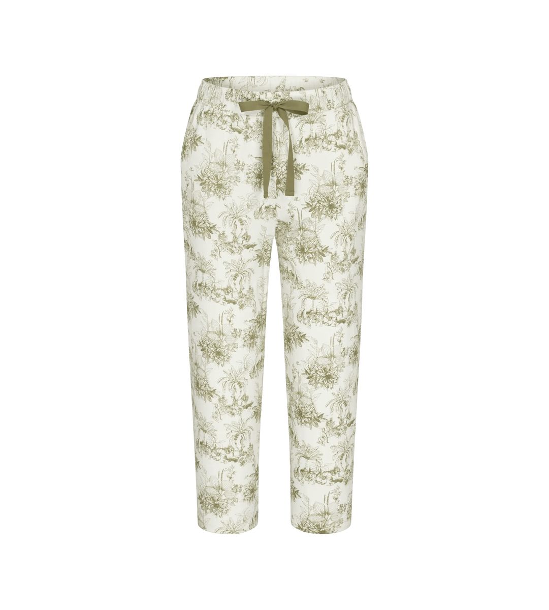 Bedruckte Baumwoll-Loungewear-Hose mit Kordelzug