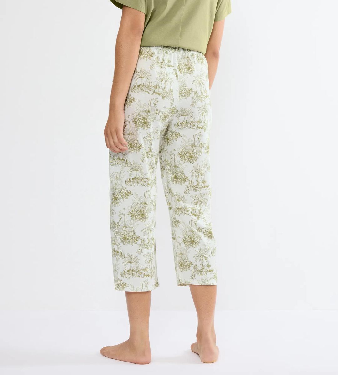 Bedruckte Baumwoll-Loungewear-Hose mit Kordelzug