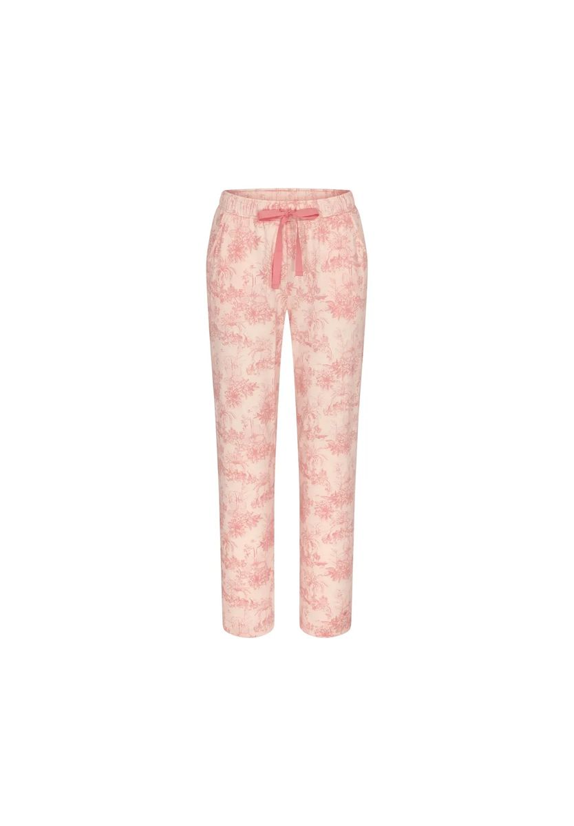 Baumwoll-Loungehose mit Print und Bindeband