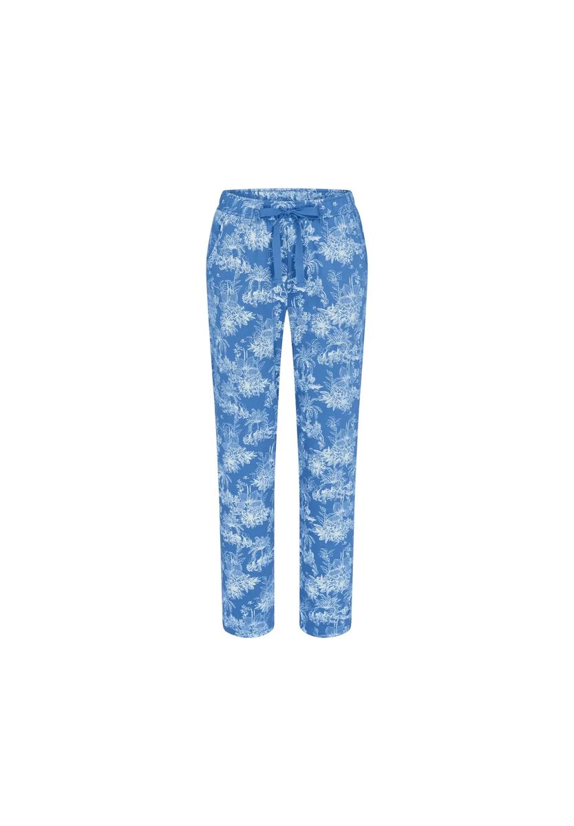 Baumwoll-Loungehose mit Print und Bindeband