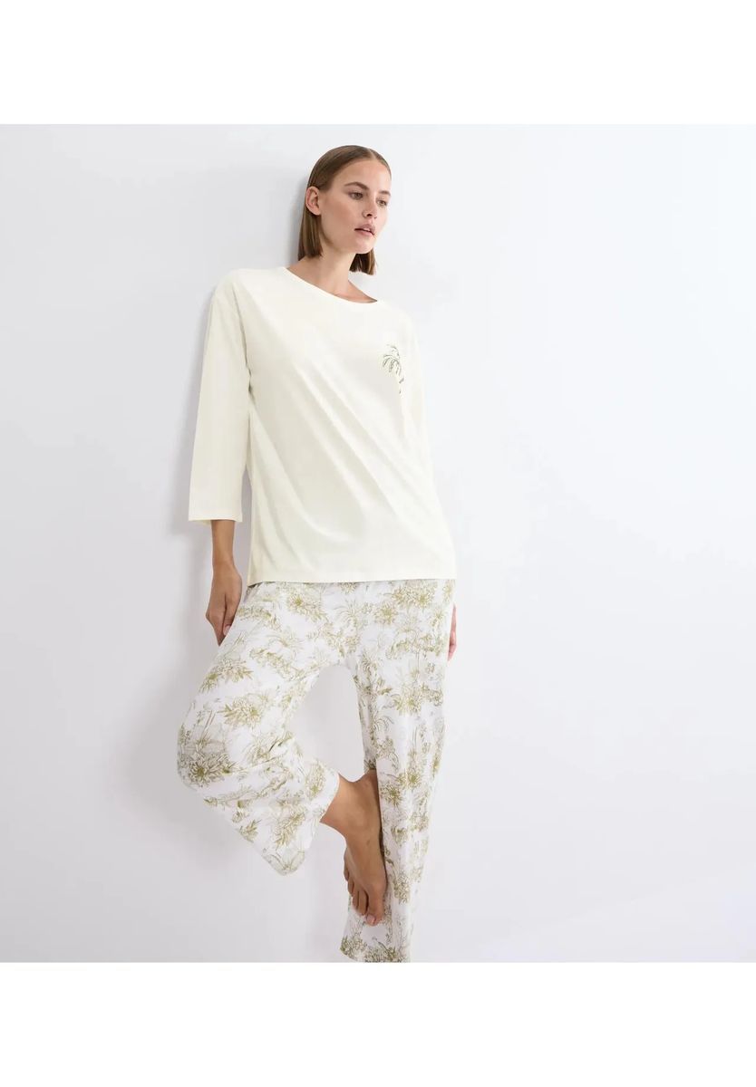 Damen Schlafoberteil mit Palmenprint