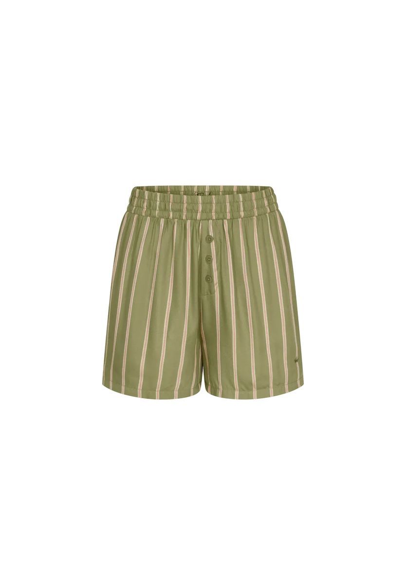 Gestreifte Lounge-Shorts mit Knopfleiste