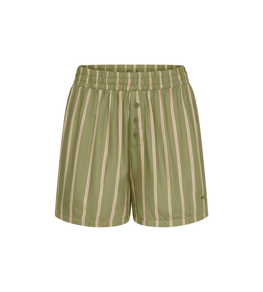 Gestreifte Lounge-Shorts mit Knopfleiste