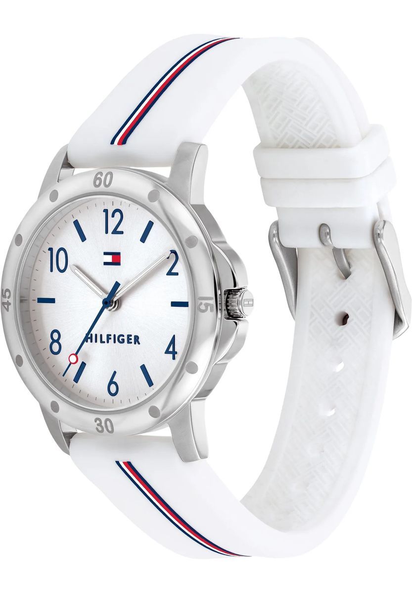 TOMMY HILFIGER Mädchenuhr "1720014", silber/weiß
