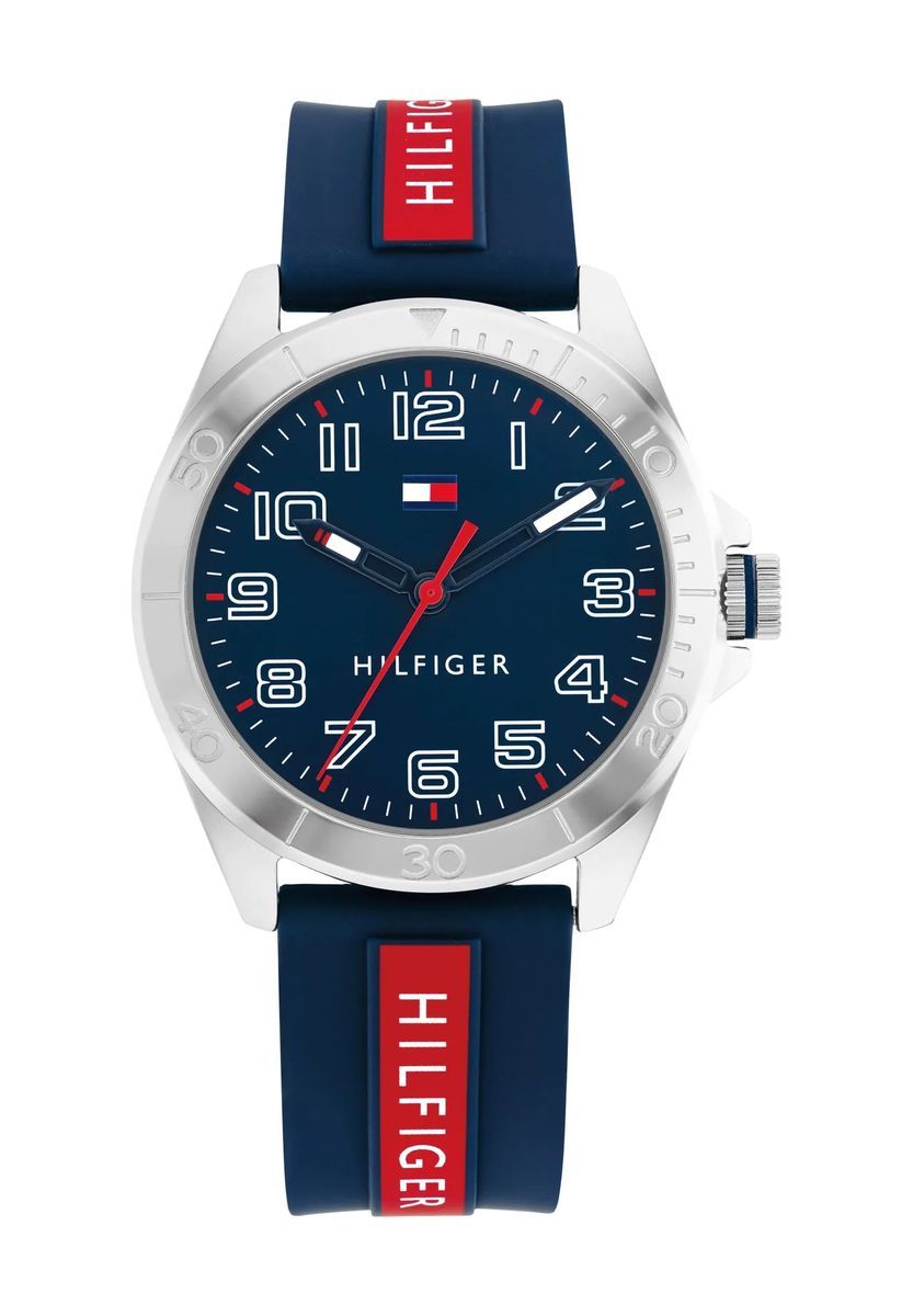 TOMMY HILFIGER Kinderuhr "1720019", silber/blau