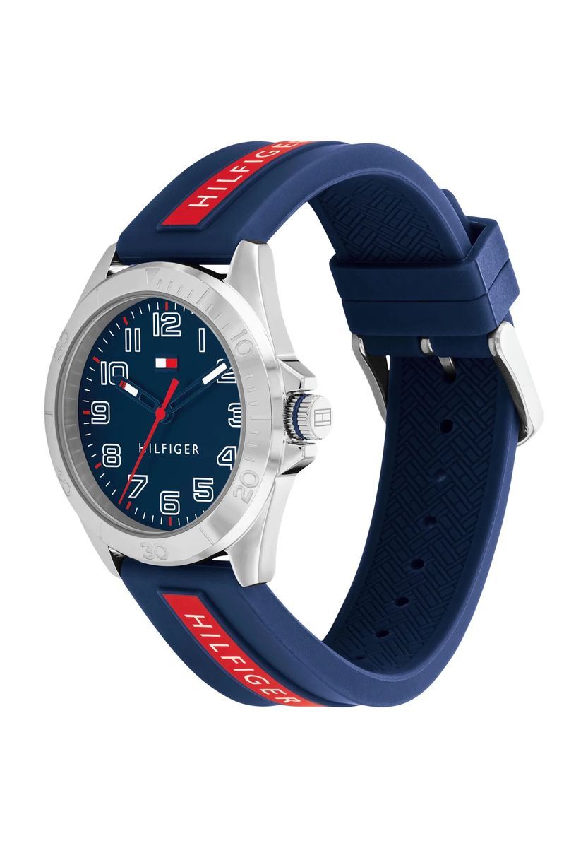 TOMMY HILFIGER Kinderuhr "1720019", silber/blau