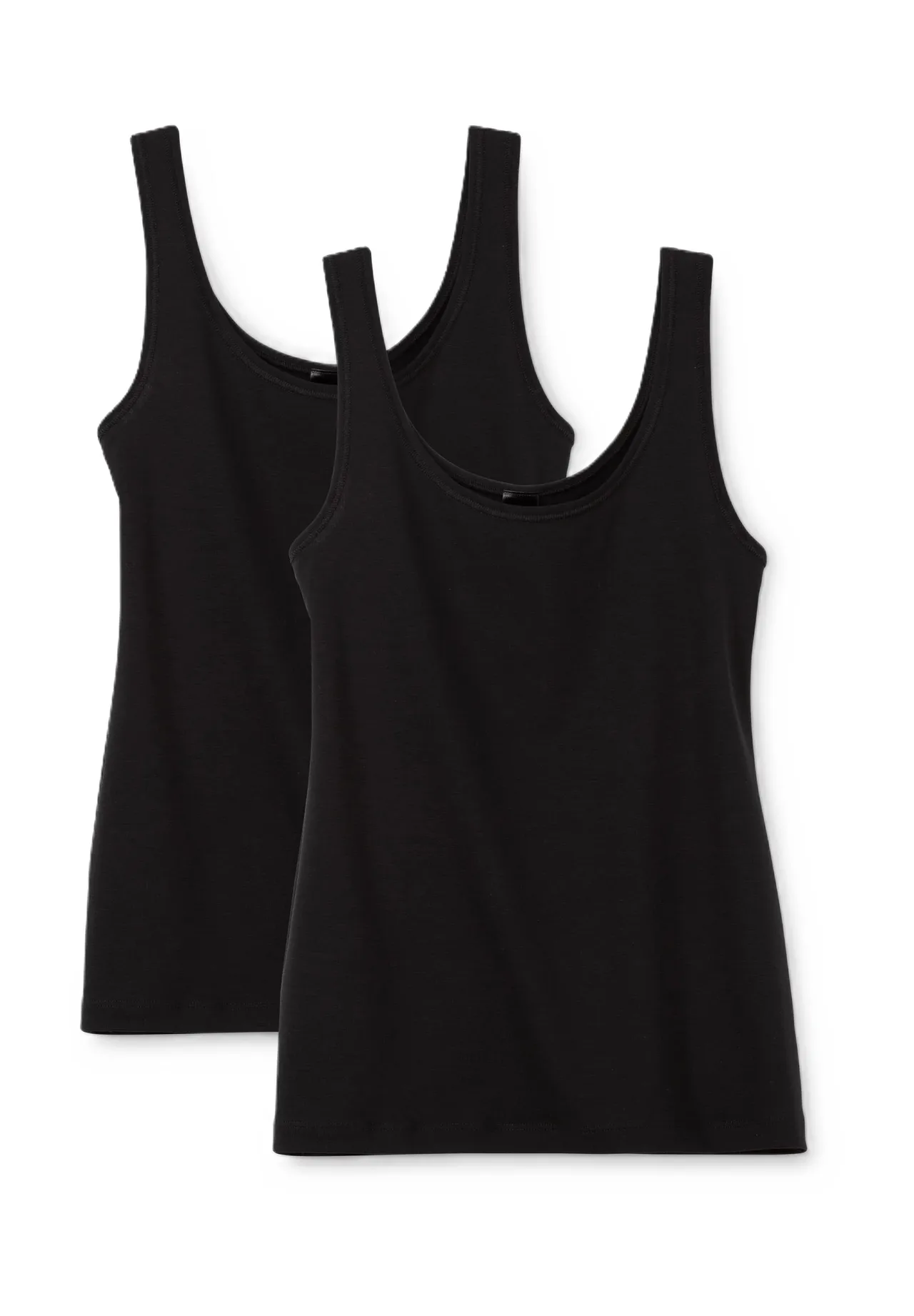 CALIDA Benefit Women Top, 2er-Pack, U-Ausschnitt, für Damen, schwarz, L