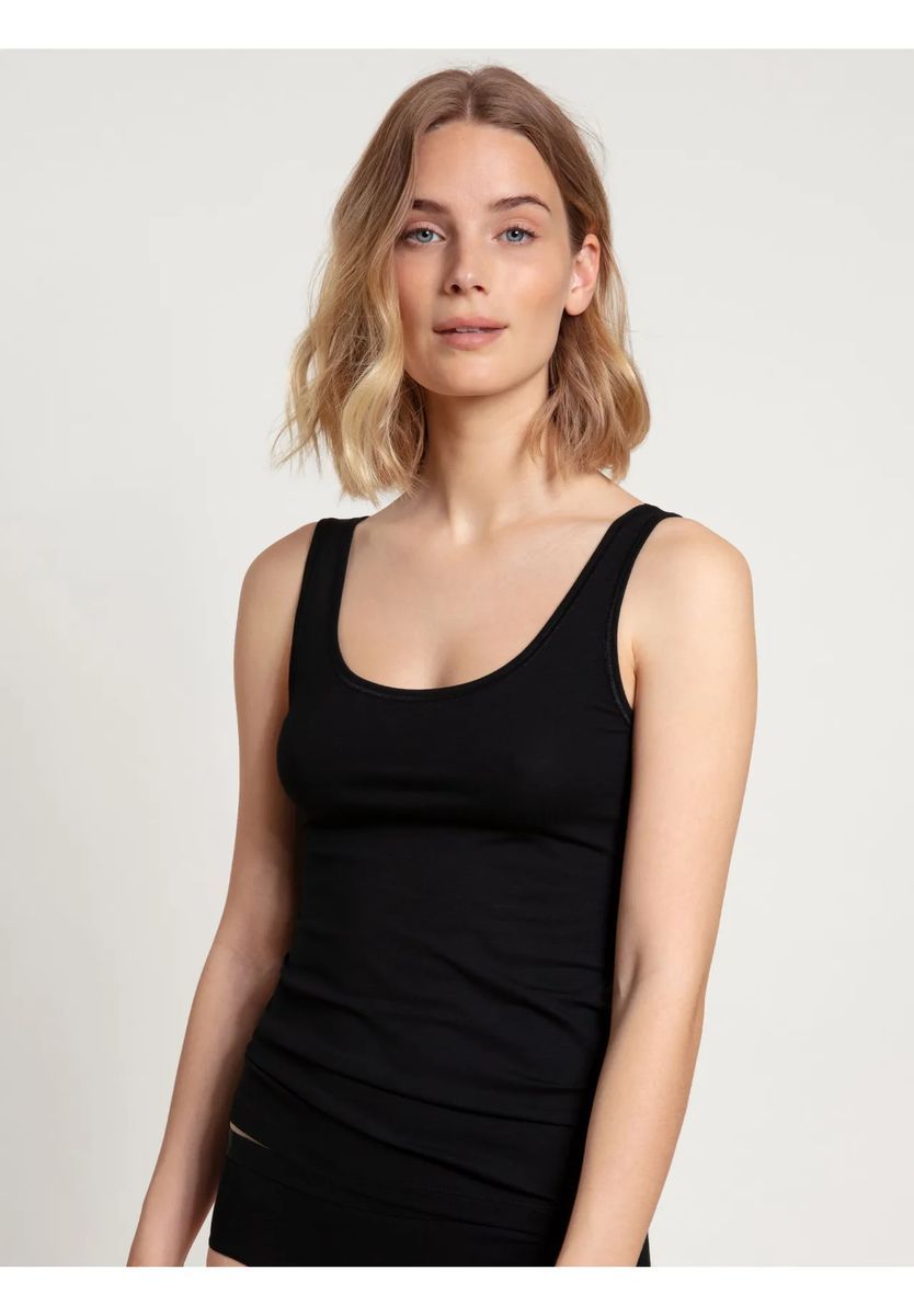 CALIDA Benefit Women Top, 2er-Pack, U-Ausschnitt, für Damen, schwarz, L