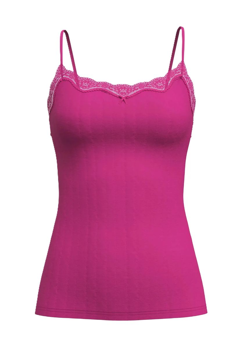 Cami Top aus Baumwollmischung mit Spitze