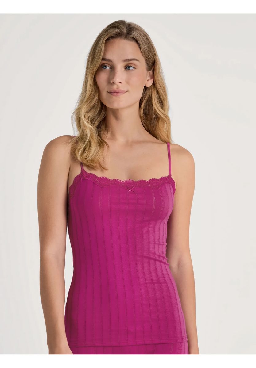 Cami Top aus Baumwollmischung mit Spitze