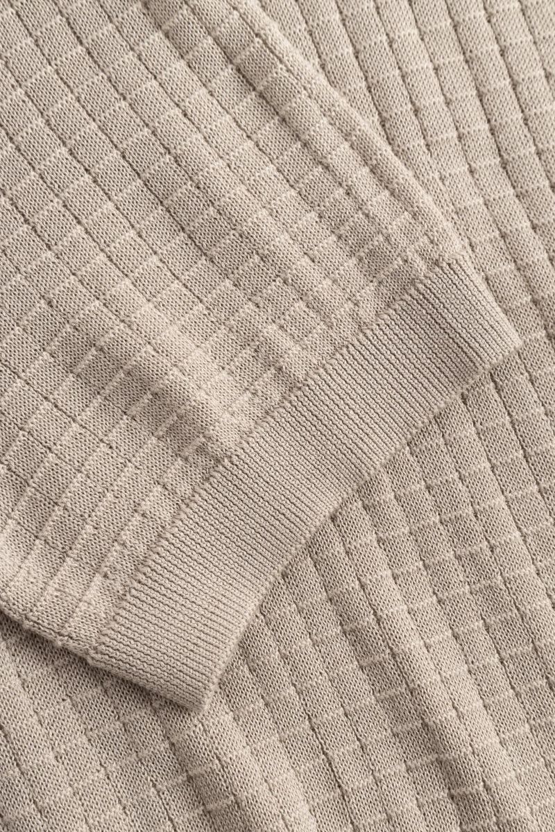 Baumwoll-Strickpolo mit Waffelstruktur