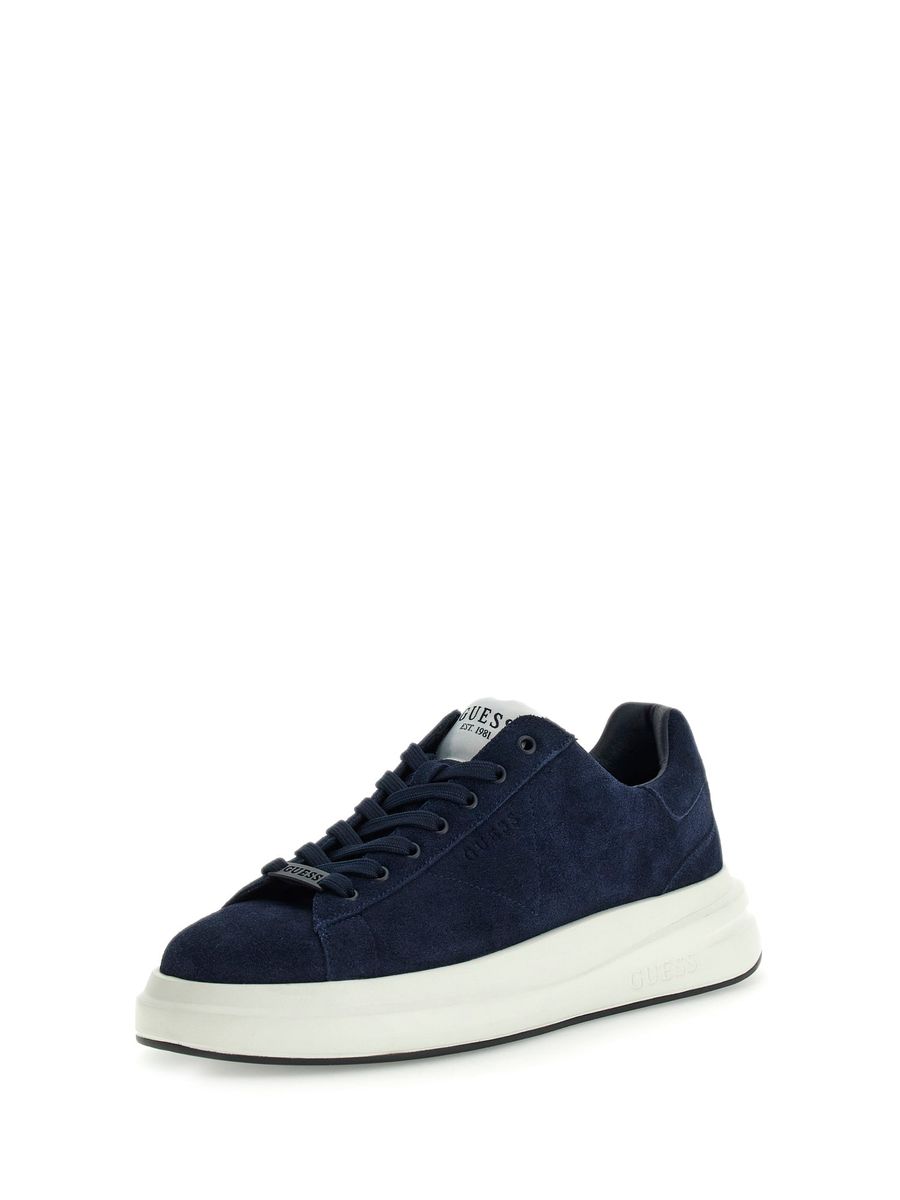 Marineblaue Wildleder-Plateau-Sneakers