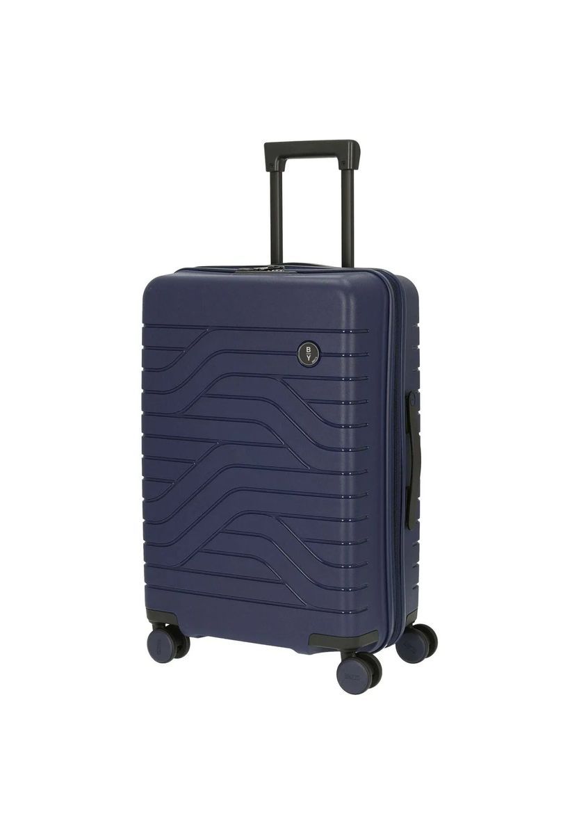 Blauer Hartschalen-Trolley mit Rollen