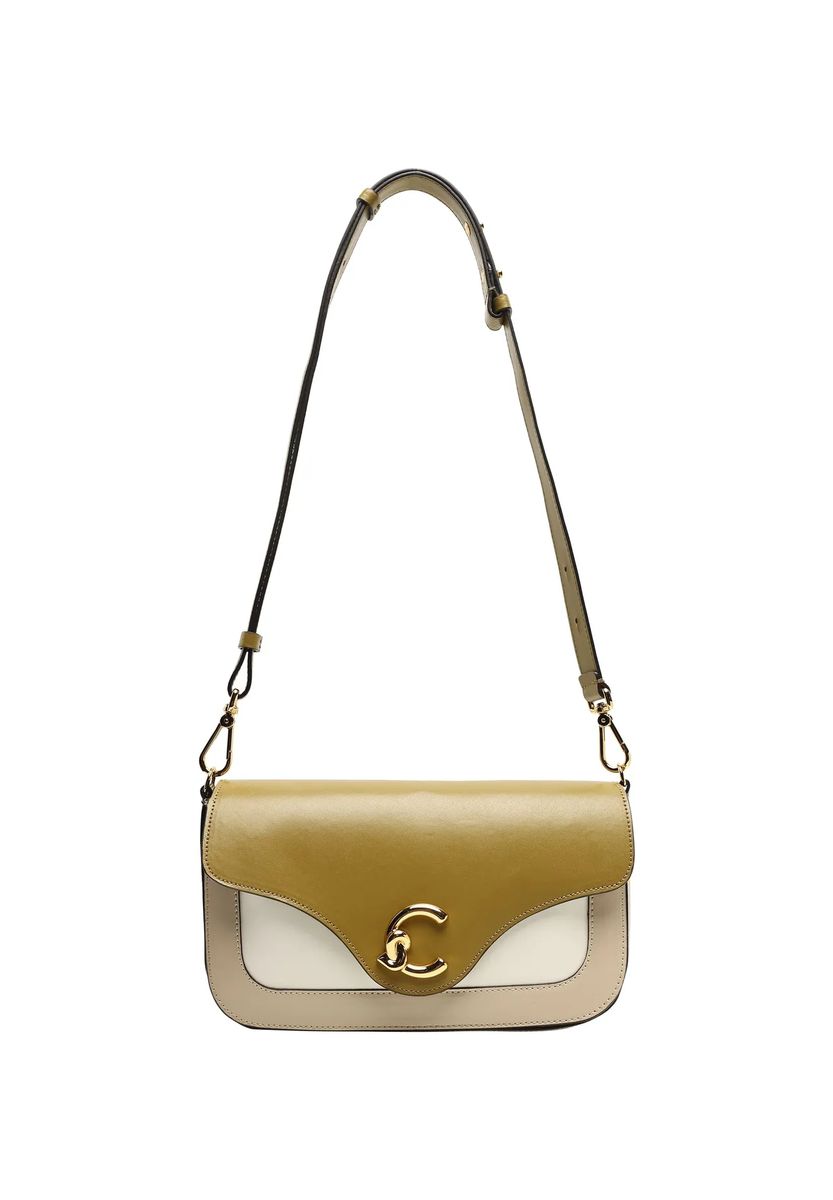 Zweifarbige Ledertasche