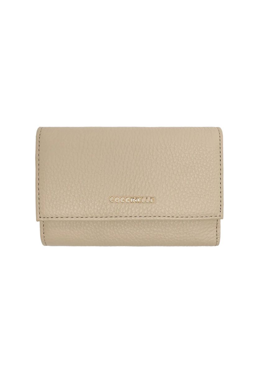 COCCINELLE Brieftasche, Leder, Emblem, für Damen, beige, 99