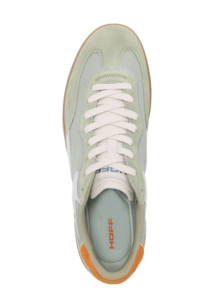 Salbei Grüne Retro-Sneaker aus Leder