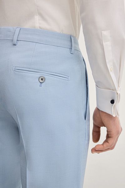 Wedding Baukasten Hellblaue Anzughose Blayr Viskose-Wollmischung