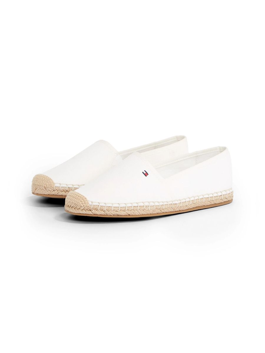 Klassischer weißer Canvas-Espadrille-Slipper