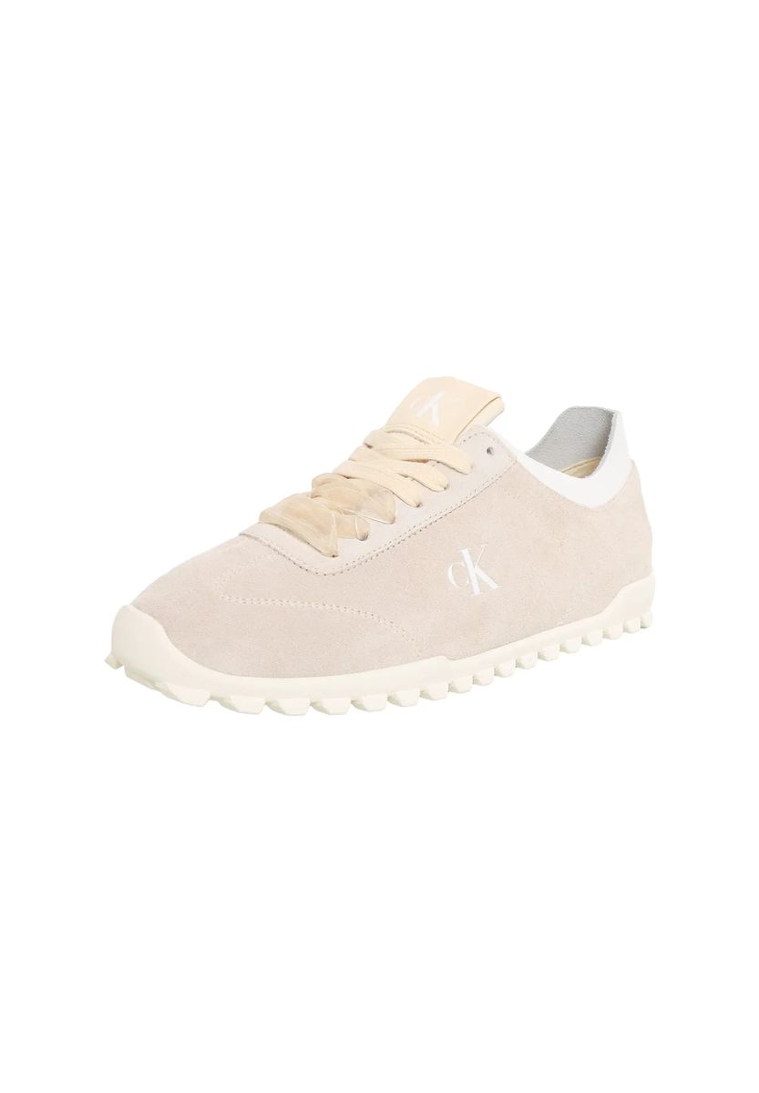 Beiger Wildleder Low-Top Sneaker